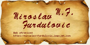 Miroslav Furdulović vizit kartica